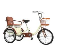 Wmmner Vélo À 3 Roues Pour Personnes Âgées Et Adultes, Grand Tricycle de Pousse-Pousse Avec Pédales, Tricycle Tandem Avec Siège Arrière, Vélo de Cruiser Avec Deux Freins, Fourche Avant Hydraulique/Bei