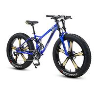 Wmmner Vélo À Gros Pneus Pour Hommes Et Femmes, Roues de 26 Pouces, Boutons de 4 Pouces de Largey Pneus 7/21/24/27/30 Vitesse Beach Snow Mountain Bicycle, Double Suspension Et Double Frein À Disque, B