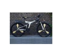 Wmmner Vélo de Montagne 21 Vitesses Unisexe Double Suspension Vélo de Montagne En Acier À Haute Teneur En Carbone 24 Pouces 26 Pouces Roue Intégrale/Argent/27 Vitesse