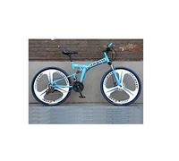 Wmmner Vélo de Montagne 21 Vitesses Unisexe Double Suspension Vélo de Montagne En Acier À Haute Teneur En Carbone 24 Pouces 26 Pouces Roue Intégrale/Bleu/24 Vitesse
