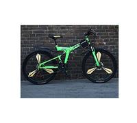 Wmmner Vélo de Montagne 21 Vitesses Unisexe Double Suspension Vélo de Montagne En Acier À Haute Teneur En Carbone 24 Pouces 26 Pouces Roue Intégrale/Vert/26 Vitesse