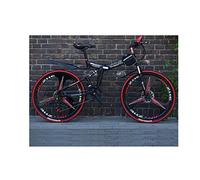 Wmmner Vélo de Montagne 21 Vitesses Unisexe Double Suspension Vélo de Montagne En Acier À Haute Teneur En Carbone 24 Pouces 26 Pouces Roue Intégrale/Noir/26 Vitesse