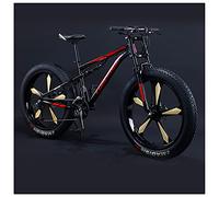 Wmmner Vélo de Montagne À Gros Pneus Pour Hommes Et Femmes, Roues de 26 Pouces, Pneus Tout-Terrain de 4 Pouces de Large, Vitesse 7/21/24/27/30Vélo de Montagne À Suspension Intégrale Pour Adultes Adole