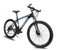 Wmmner Vélo de Montagne Adulte Cadre En Alumivélo 26 Pouces Roue À 3 Rayons Frein À Disque 21/24/27 Vitesses Vélo Pour Hommes Pour Un Chemin, Trail Mountains/Red/24/Bleu/24 Vitesse
