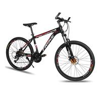 Wmmner Vélo de Montagne Adulte Cadre En Alumivélo 26 Pouces Roue À 3 Rayons Frein À Disque 21/24/27 Vitesses Vélo Pour Hommes Pour Un Chemin, Trail Mountains/Red/24/Rouge/27 Vitesse