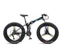 Wmmner Vélo de Montagne de 26 Pouces Fat Tire, Domineehommes Femmesvélo de Montagne Pliable de Neige de Plage, Pneus À Boutons de 4 Pouces de Large Vélo de Route de Cyclisme En Plein Air, Double Suspe
