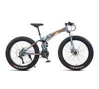 Wmmner Vélo de Montagne de 26 Pouces Fat Tire, Domineehommes Femmesvélo de Montagne Pliable de Neige de Plage, Pneus À Boutons de 4 Pouces de Large Vélo de Route de Cyclisme En Plein Air, Double Suspe