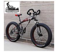 Wmmner Vélo de Montagne Hardtail Fat Tire Pour Adultes, Vélo de Randonnée de Montagne Pour Hommes Et Femmes Avec Frein À Double Disque, Suspension Avant En Acier À Haute Teneur En Carbone, Vélo de Mon