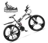 Wmmner Vélo de Montagne Pliable À Double Suspension 26 Pouces Pour Hommes Et Femmes Adultes, Vélo de Montagne Tout-Terrain Garçon Fille Avec Frein À Disque, Cadre En Acier À Haute Teneur En Carbone Et