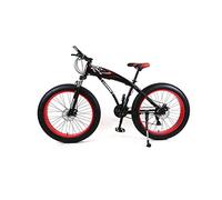 Wmmner Vélo de Montagne Pour Hommes Vélo de Montagne 7/21/24/27 Vitesses, 26 Pouces Fat Tire Vélo de Route Pédales de Vélo de Neige Avec Freins À Disque Et Fourche de Suspension, Bleu, 27 Vitesses/Noi