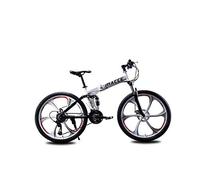 Wmmner Vélo de Montagne Unisexe À Double Suspension Vélo de Montagne 26 Pouces Roue Intégrale 21 Vitesses 24 Vitesses 27 S/Blanc/27 Vitesse