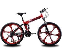 Wmmner Vélo de Montagne Unisexe À Double Suspension Vélo de Montagne 26 Pouces Roue Intégrale 21 Vitesses 24 Vitesses 27 S/Rouge/24 Vitesse