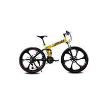 Wmmner Vélo de Montagne Unisexe À Double Suspension Vélo de Montagne 26 Pouces Roue Intégrale 21 Vitesses 24 Vitesses 27 S/Jaune/27 Vitesse