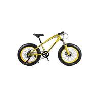 Wmmner Vélo de Montagne Unisexe Hardtail Mountain Bike 7/21/24/27 Vitesses 26 Pouces Fat Tire Vélo de Route Vélo de Neige/Vélo de Plage Avec Freins À Disque Et Fourche de Suspension, Or, 7 Vitesses