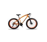 Wmmner Vélo de Montagne Unisexe Hardtail Mountain Bike 7/21/24/27 Vitesses 26 Pouces Fat Tire Vélo de Route Vélo de Neige/Vélo de Plage Avec Freins À Disque Et Fourche À Suspension, Orange, 24 Vitesse
