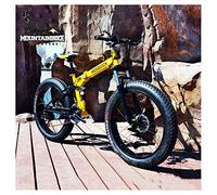 Wmmner Vélos de Montagne Fat Tire 26 Pouces Dual Suspension Pour Hommes Et Femmes, Vélo de Montagne Pliable Pour Adultes Avec Freins À Disque Mécaniques, Vélo de Montagne En Acier À Haute Teneur En Ca