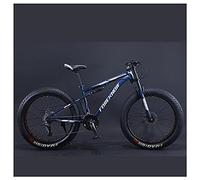 Wmmner Vélos de Montagne, Vélo de Montagne Rigide À Pneu Gras de 26 Pouces, Cadre À Double Suspension Et Fourche À Suspension Vélo de Montagne Tout-Terrain Pour Hommes Et Femmes, 7 Vitesses, Rayon Rou