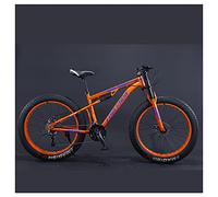 Wmmner Vélos de Montagne, Vélo de Montagne Rigide À Pneu Gras de 26 Pouces, Cadre À Double Suspension Et Fourche À Suspension Vélo de Montagne Tout-Terrain Pour Hommes Et Femmes, 7 Vitesses, Rayon Rou