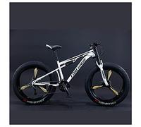 Wmmner Vélos de Montagne, Vélo de Montagne Rigide À Pneu Gras de 26 Pouces, Cadre À Double Suspension Et Fourche À Suspension Vélo de Montagne Tout-Terrain Pour Hommes Et Femmes, 7 Vitesses, Rayon Rou