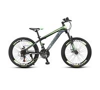 Wmmner Vélos de Montagne, Vélos À 24 Vitesses Fou Les Adolescents Avec Freins À Disque Mécaniques Avant Et Arrière, Pour Les Garçons Et Les Filles de 140 À 170 Cm/Vert