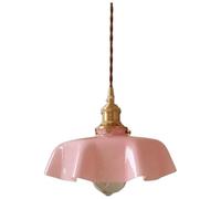 Wmmner Verre de Lait Blanc Ferme En Laiton Forme de Fleur Verte Suspendue Ceiling Lampe Îlot de Cuisine Nordique Moderne Français Lustre Bleu Lumière Rose Pour La Chambre Des Filles