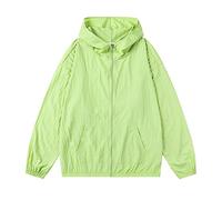 Wmmner Veste de Pluie À Manches Longues Pour Hommes, Légère, Avec Fermeture Éclair Intégrale, Protection Solaire Upf 50+, Vestes de Course Pour La Randonnée Et La Pêche/Vert/M