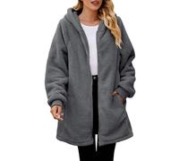 Wmmner Veste Polaire Pour Femmes Sweats À Capuche Zippés Manteau Doublé Sherpa Pull-Over Moelleux Pour Femmes Manteau Automne-Hiver Vêtements D'Extérieur Cardigan Avec Poches Vestes Chaudes À Capuche
