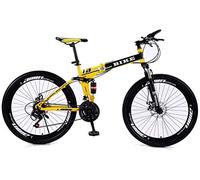 Wmmner Vtt Pliable 24/26 Pouces, Vélos de Montagne Pliables Mtb Bicycle Vélo de Montagne Avec Roue À Rayons Pour Femmes Hommes Filles Garçons, Changement de 21 Étapes, 24 Pouces