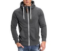 Wmmner Zip up Hoodie Men Classic Basic Athletic Hooded Sweatshirts Workout Jacket with Pocket Plain Hoodies Men's Fall Shirt Long Sleeve/K Gray/L