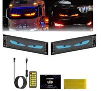 Wmool Lot de 2 phares de voiture avec écran LED flexible programmable, affichage Bluetooth, 3D, œil du diable, yeux du diable, USB, dynamique, pour voiture, magasin, fête, bar