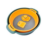 Wmool Lot de 4 plateaux de coupe pour canna vec passoire, design empilable, économiseur d'espace, plateau de coupe léger avec maille pour la cuisson dans la cuisine
