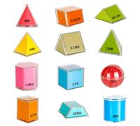 Wmqbjta 12 Piè Modèles Géométriques en Plastique Traparent Visuel Formes 3D Manipulatives Pratique Outils Mathématiques Géométriques