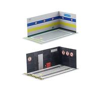 Wmqbjta 2 Pièces Parking Lot Maquette Voiture Décor Garage Miniature PP Résistant Compatible avec Bureau Maison Bureau Collection Décoration, StyleG