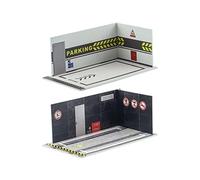 Wmqbjta 2 Pièces Parking Lot Maquette Voiture Décor Garage Miniature PP Résistant Compatible avec Bureau Maison Bureau Collection Décoration, Modèle D