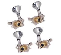 Wmqbjta 4 Pièces 2R 2L Mécaniques D'accordage Vintage Dorées pour Ukulélé, argent
