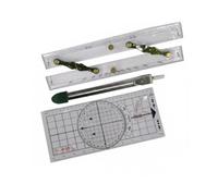 Wmqbjta 4 Pièces Navigation Ruler Règle Marine Transparent Planche de Traçage Métallique pour Traçage Précis Mesure et Marquage Adaptée à la Planification de
