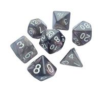Wmqbjta 7 Pièces Dés Polyédriques Ensemble Dés Jeu de Société Dés Acrylique Numérotés Accessoires Faciles à Lire Adaptés Jeux de Rôle Jeux de Société, Noir et violet