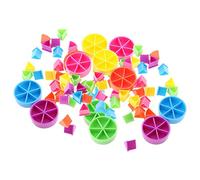 Wmqbjta 84 Pièces de Jeu, Parts de Gâteau, éléments En Plastique, Parts de, Fractions, avec Un Motif de Pizza Un Outil Pédagogique pour, Multicolore, 84 pièces