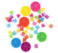 Wmqbjta 84 Pièces de Jeu, Parts de Gâteau, éléments En Plastique, Parts de, Fractions, avec Un Motif de Pizza Un Outil Pédagogique pour, Multicolore, 42 pièces