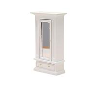 Wmqbjta Armoire Miniature Poupée Placard Miniature avec Miroir en Bois Mobilier Déco Rangement Pièce Artisanale Adaptée pour Espace de Travail Chambre Adulte, Blanche