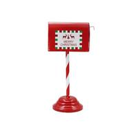 Wmqbjta Boîte aux Lettres Festive Boîte Décorative Boîte de Noël Boîte de Table Mini Boîte Postale en Fer Classique Arrondi Accès Frontal pour Surprises et