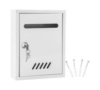 Wmqbjta Boîte Aux Lettres Murale pour Journaux, en Acier Peint, avec Serrure Sécurisée à Deux Clés, Idéale pour Une Famille, Un Commerce Ou Une, Blanc