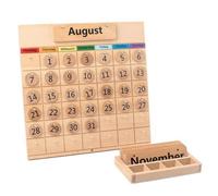 Wmqbjta Calendrier Bureau en Bois Vintage |, Calendrier Perpétuel en Bois, Facile à Utiliser, pr