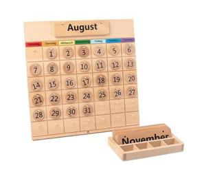 Wmqbjta Calendrier Bureau en Bois Vintage |, Calendrier Perpétuel en Bois, Facile à Utiliser, pr
