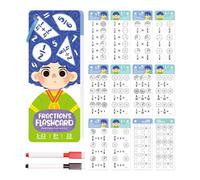 Wmqbjta Cartes Multiplication Cartes Éducatives Mathématiques Tableaux Effaçables Jeu Apprentissage Compact Papier Pp Adapté Aux Élèves Salle de Classe Maison, Fraction
