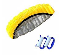 Wmqbjta Cerf-Volant Deux Lignes Polyester Parafoil Jouet de Plein Air Léger Mouvement Stable Expérience Vivante Adapté aux Enfants Sorties en Famille Parcs Plage, Jaune