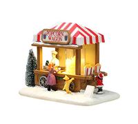 Wmqbjta Chariot à Popcorn Miniature LED pour Maison de Poupée Village Enneigé de Noël