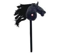 Wmqbjta Cheval à Bâton en Peluche Sonore pour S'amuser à Chevaucher, Black A