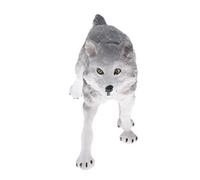 Wmqbjta Collection de Statues d'animaux à Vocation éducative. Reproduction Fidèle en Plastique, Favorisant et Idéale pour La Décoration des, Gris Loup