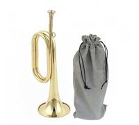 Wmqbjta Corne à Vent en Laiton Bugle Trompette de Cérémonie Instrument Cuivre Polissage Visuel Gravure Précise Adaptée aux Manifestations et Décorations, Trompette De Clairon Avec Sac De Transport